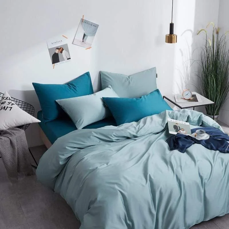 Plain Silky Soft Duvet Cover Set - Glova