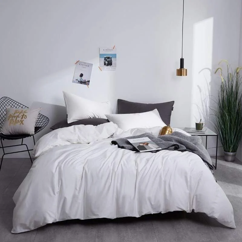 Plain Silky Soft Duvet Cover Set - Glova