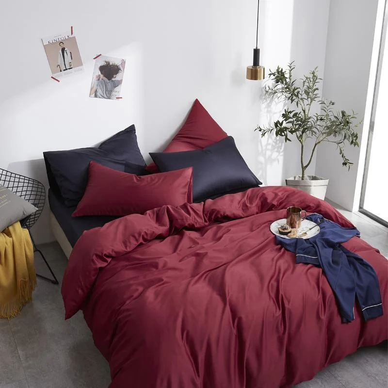 Plain Silky Soft Duvet Cover Set - Glova