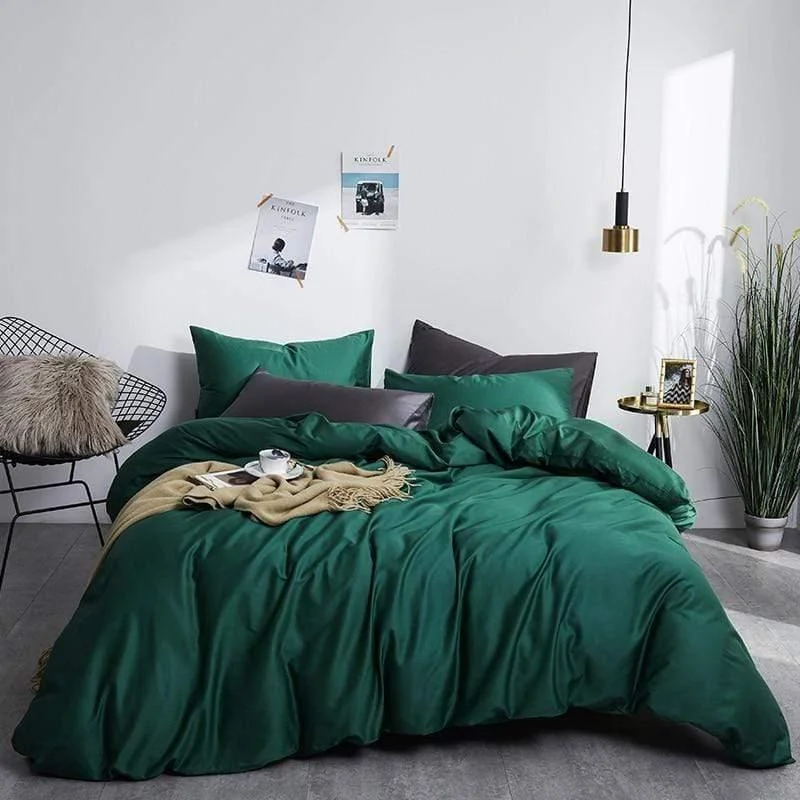 Plain Silky Soft Duvet Cover Set - Glova