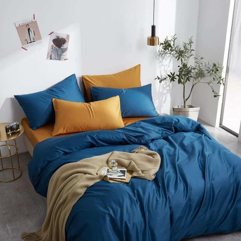 Plain Silky Soft Duvet Cover Set - Glova