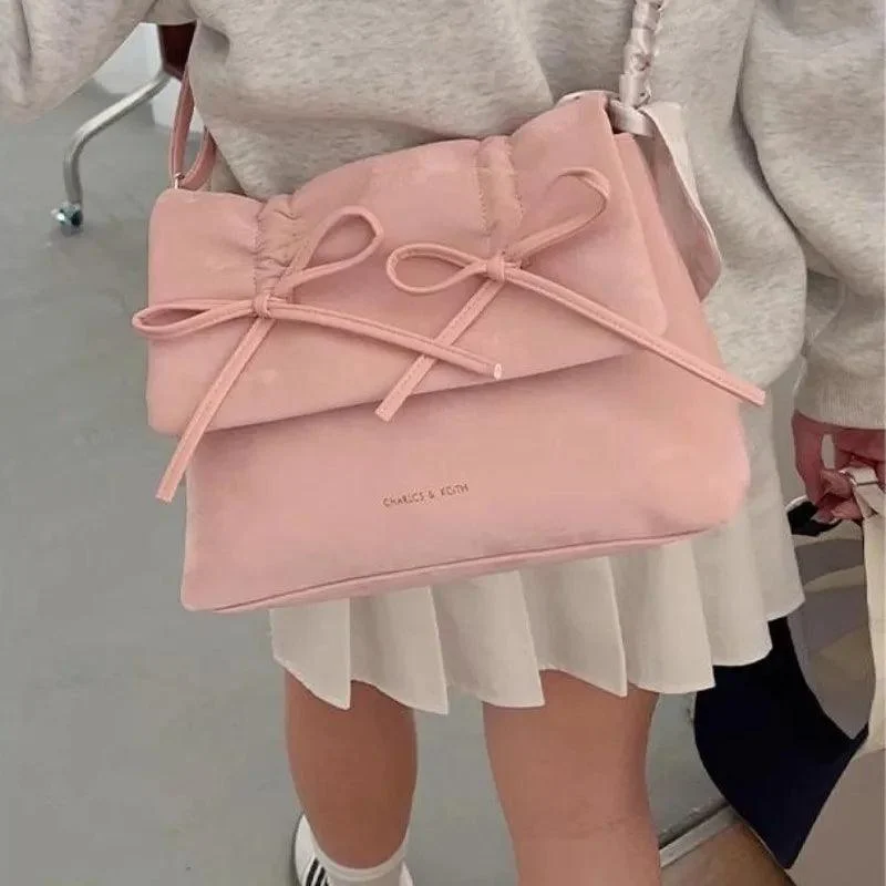 Pleated Bow Scarves Large Capacity Exquisite Female Handbag - Glova