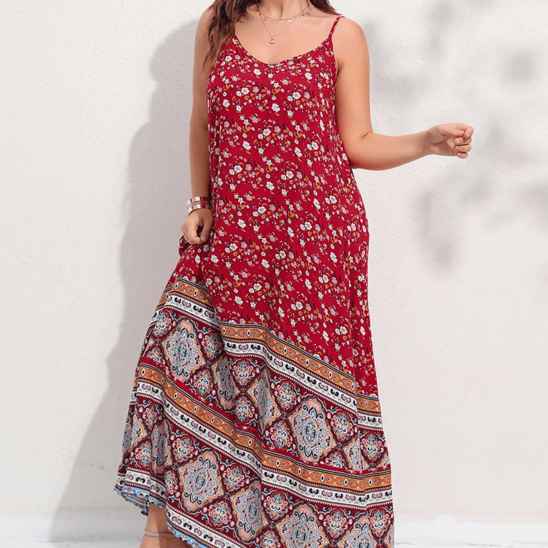 Plus Size Bethany Boho Maxi Dress - Glova