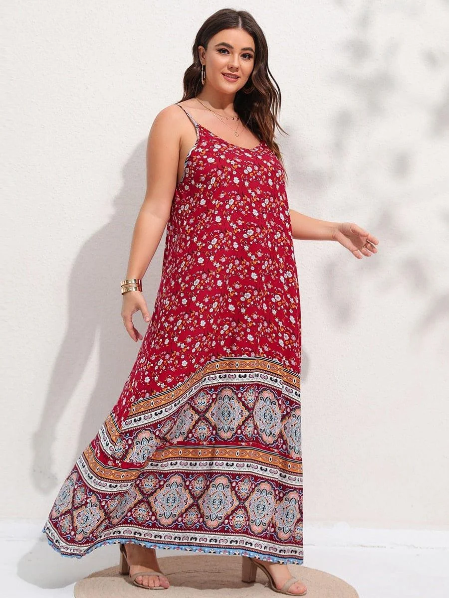 Plus Size Bethany Boho Maxi Dress - Glova