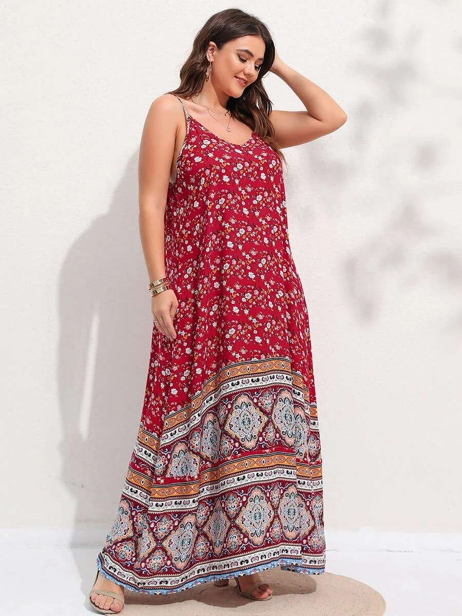 Plus Size Bethany Boho Maxi Dress - Glova