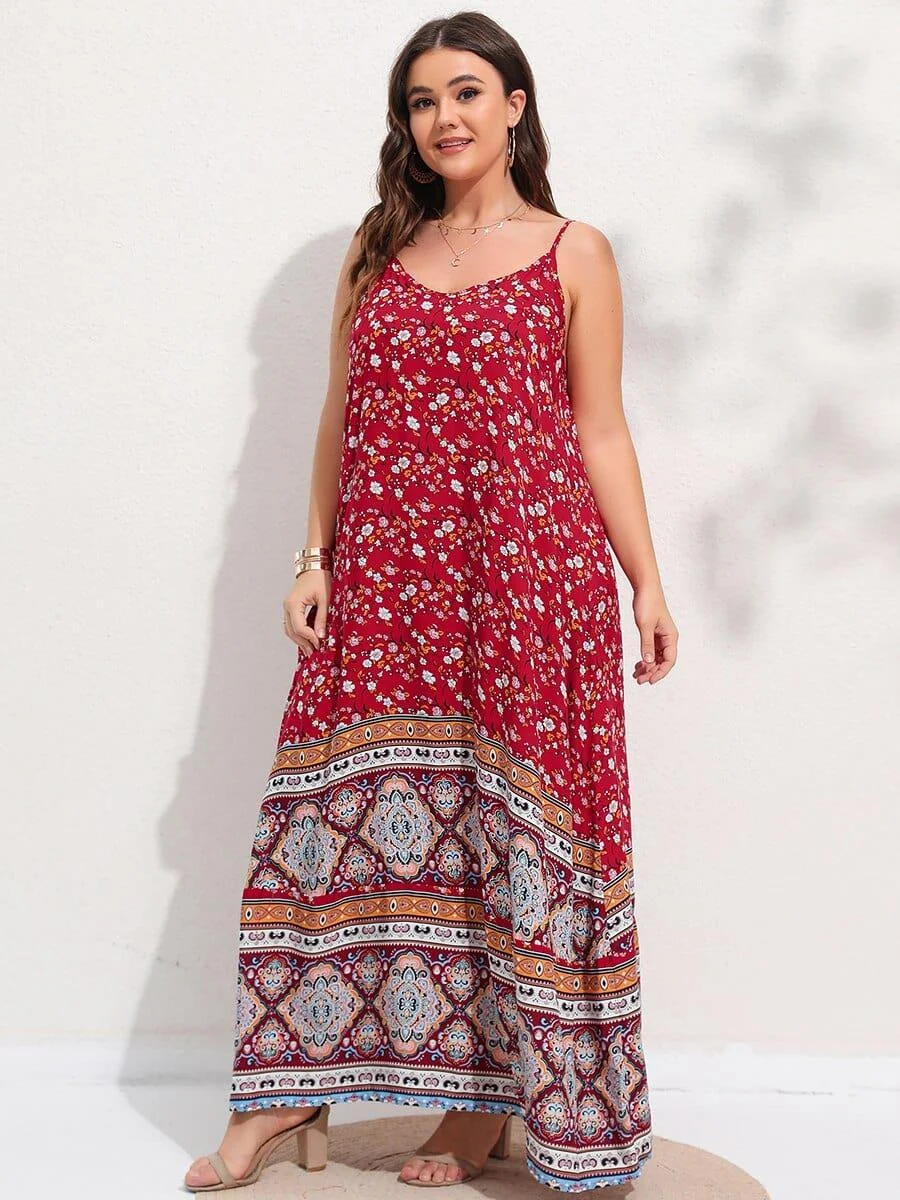 Plus Size Bethany Boho Maxi Dress - Glova