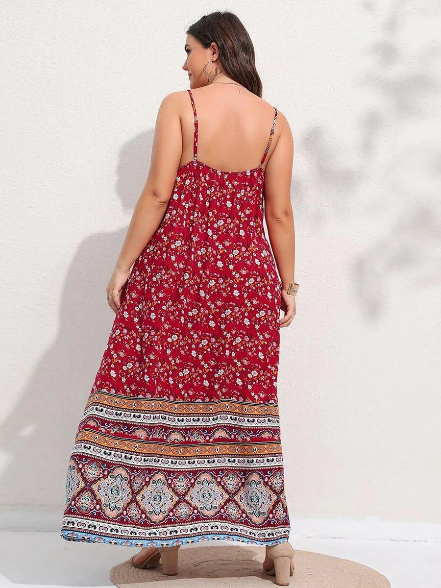 Plus Size Bethany Boho Maxi Dress - Glova