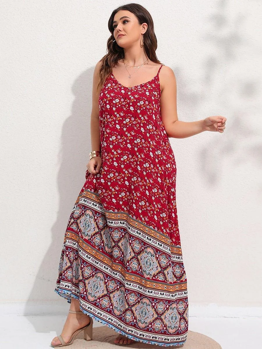 Plus Size Bethany Boho Maxi Dress - Glova