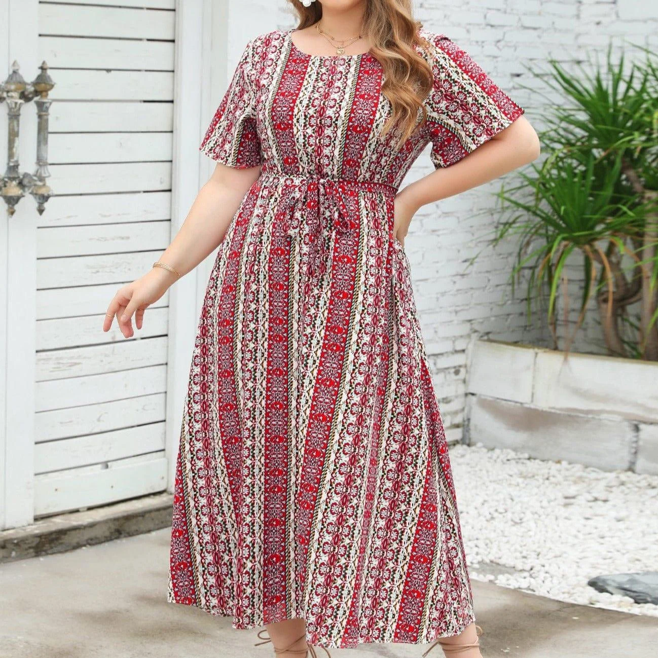 Plus Size Delilah Midi Dress - Glova