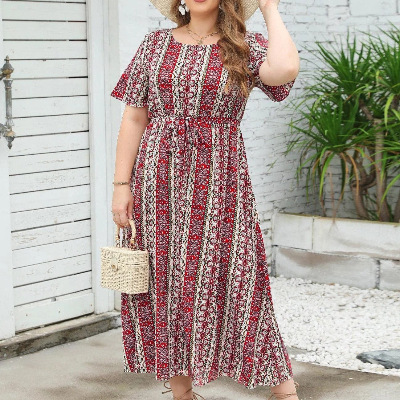 Plus Size Delilah Midi Dress - Glova