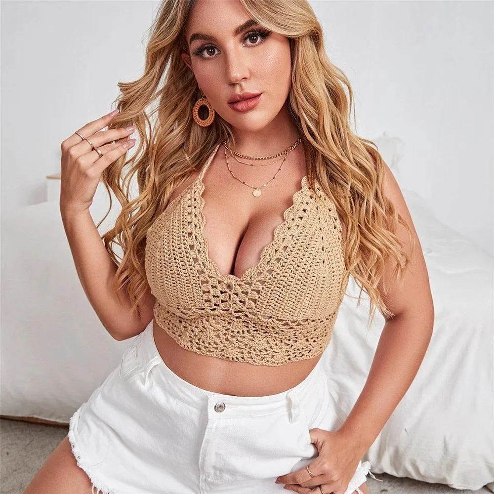 Plus Size Elysia Crochet Bikini Top - Glova