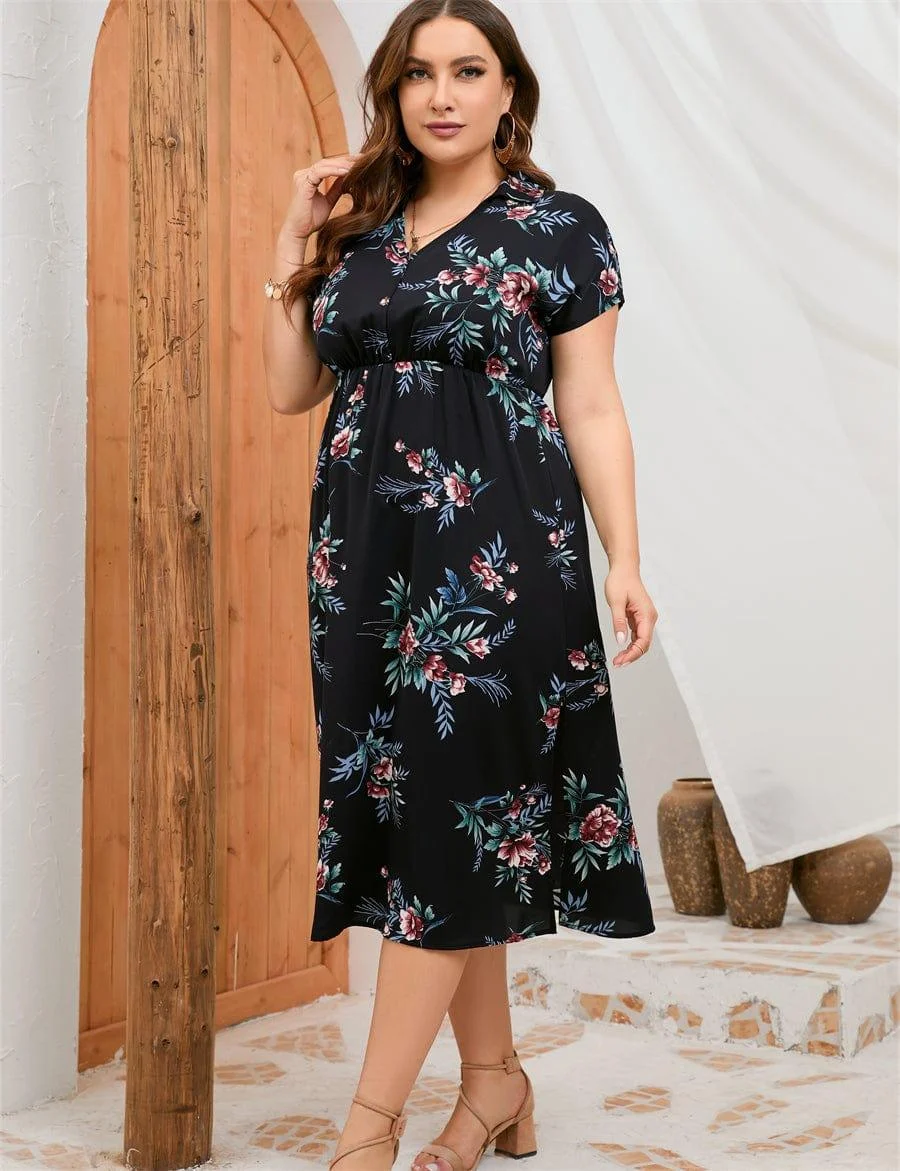 Plus Size Emmy Midi Dress - Glova