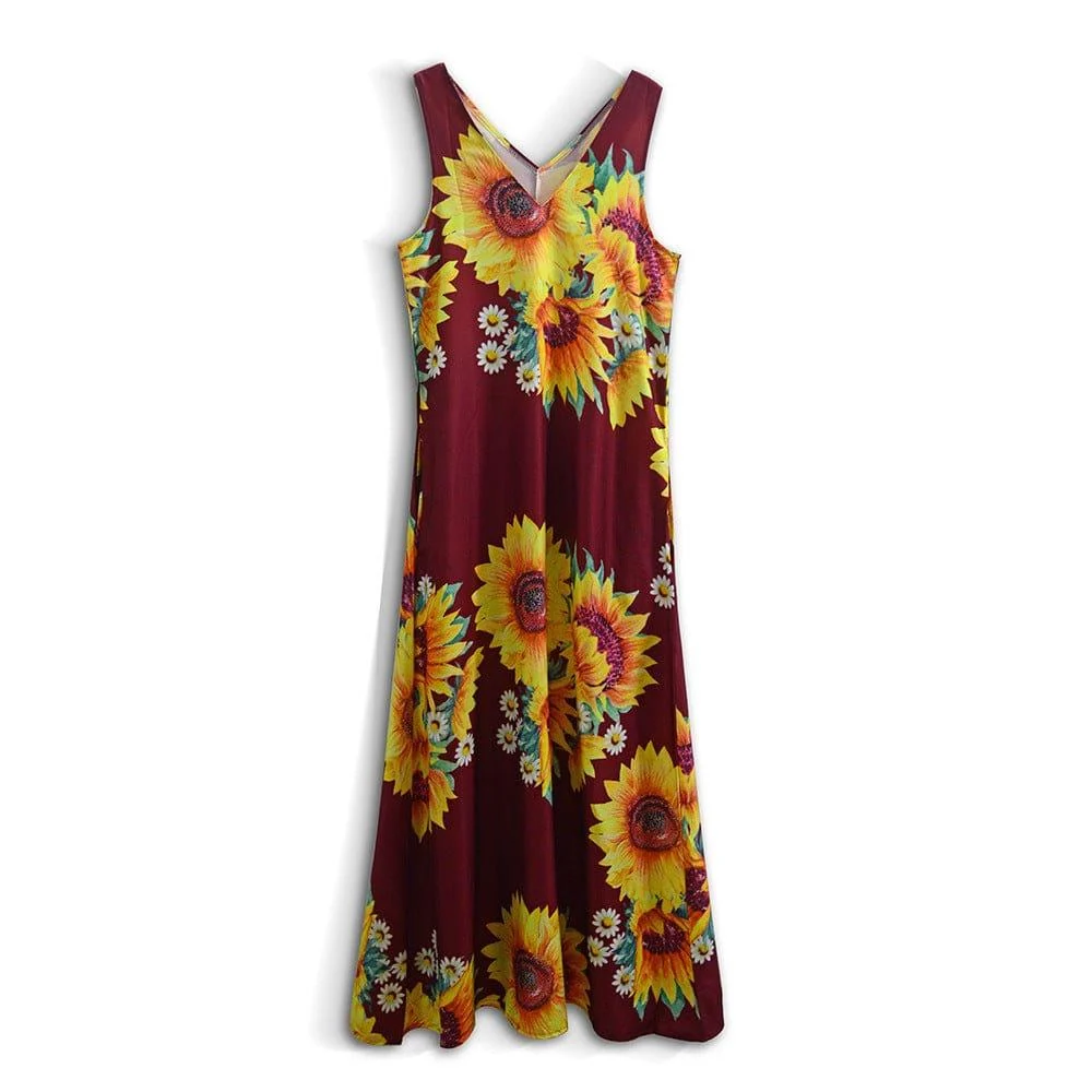 Plus Size Sunshine Blossom Maxi Dress - Glova