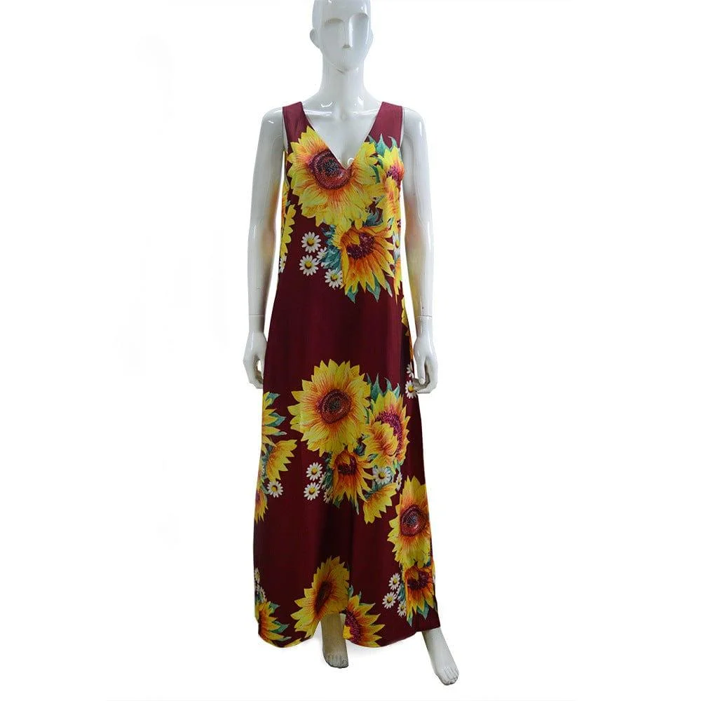 Plus Size Sunshine Blossom Maxi Dress - Glova