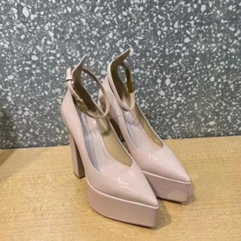 Pointed Toe Pump Square High Heels Women's Platform Shoes - Glova