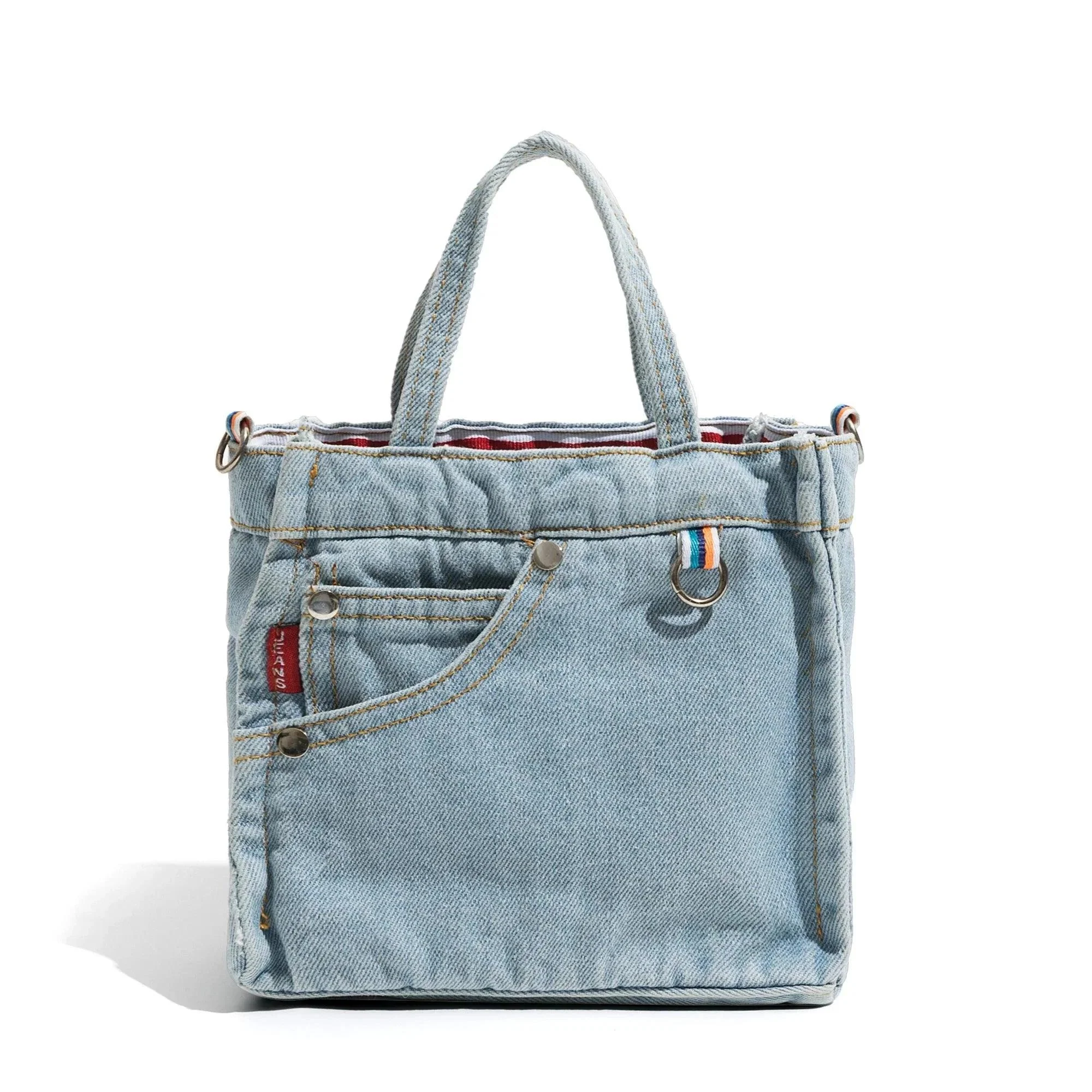 Polly Casual Denim Patchwork Tote - Glova