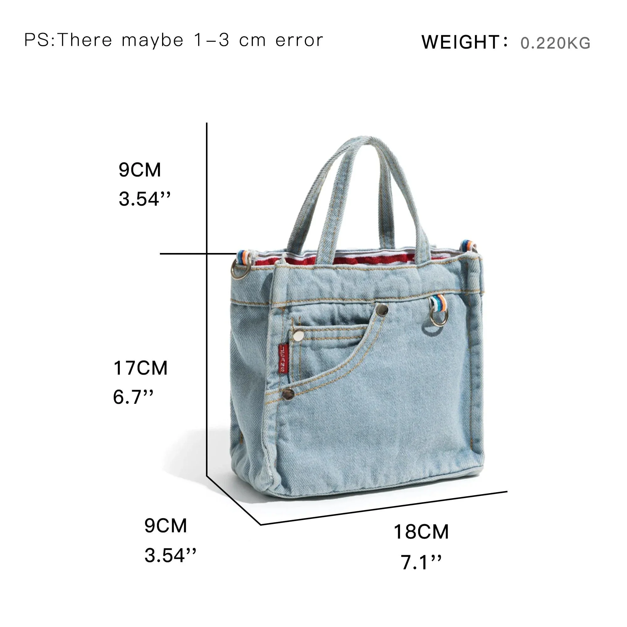 Polly Casual Denim Patchwork Tote - Glova