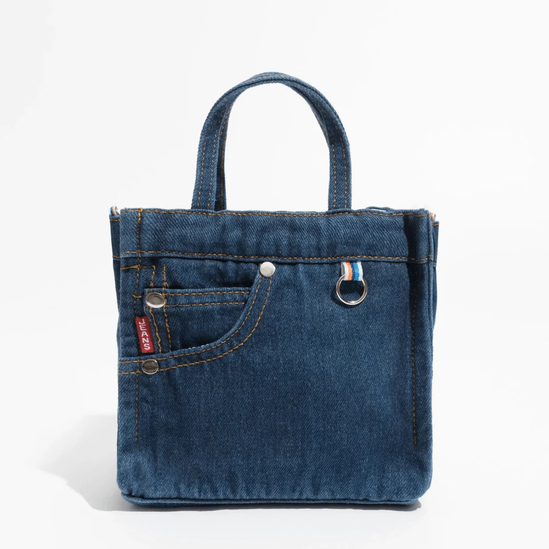 Polly Casual Denim Patchwork Tote - Glova