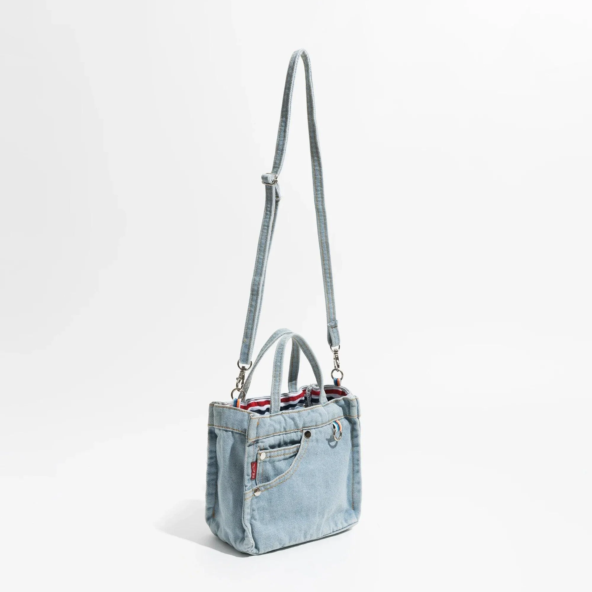 Polly Casual Denim Patchwork Tote - Glova