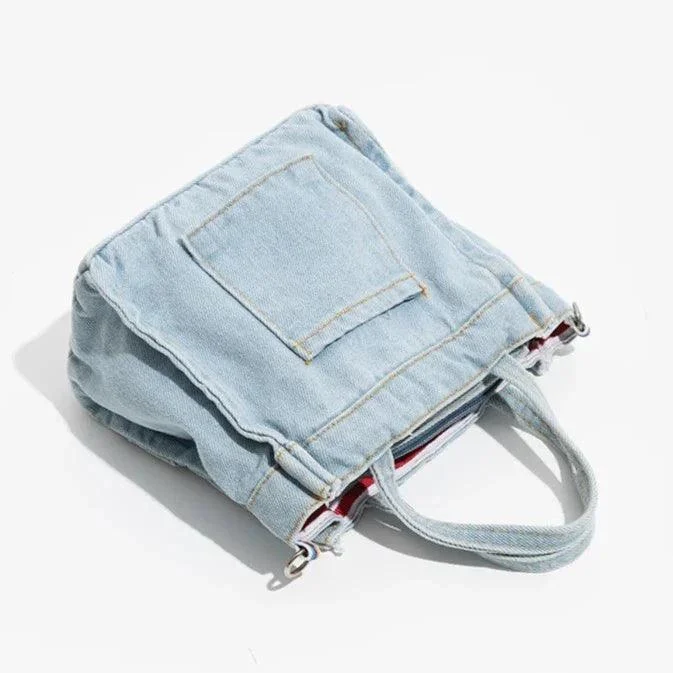 Polly Casual Denim Patchwork Tote - Glova