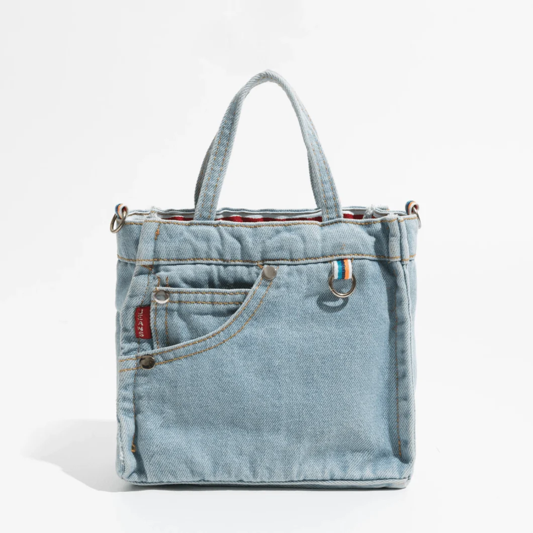 Polly Casual Denim Patchwork Tote - Glova