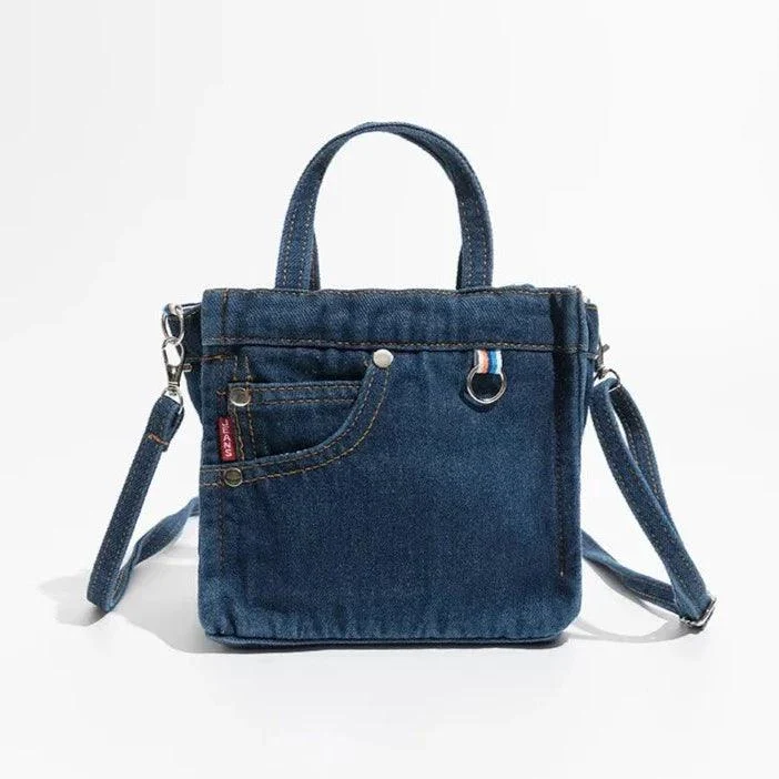 Polly Casual Denim Patchwork Tote - Glova