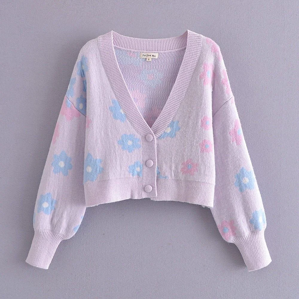 Poppy Floral Pattern Cardigan - Glova