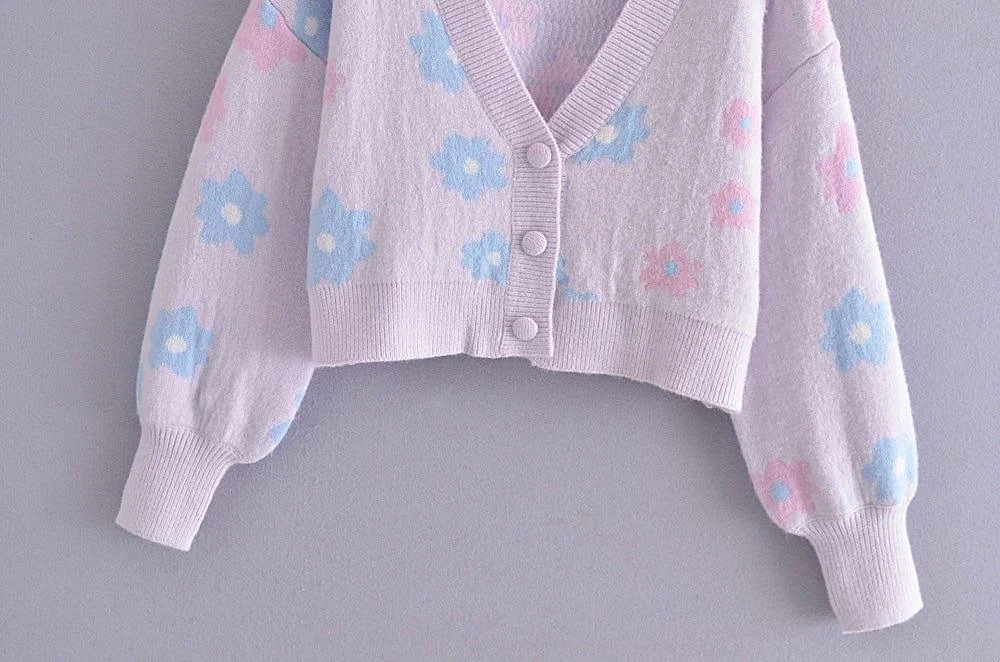 Poppy Floral Pattern Cardigan - Glova