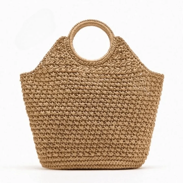 Portia Casual Straw Market Tote Bag - Glova