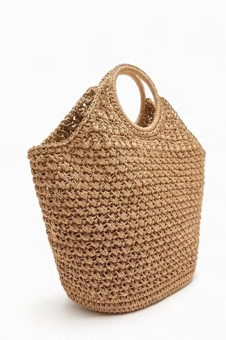 Portia Casual Straw Market Tote Bag - Glova