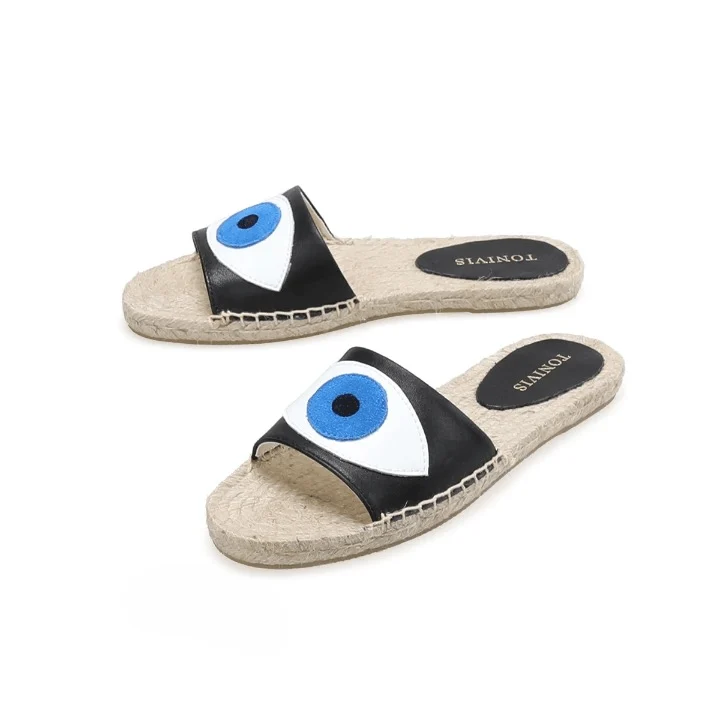 Prudence Blue Eye Espadrilles Slippers - Glova