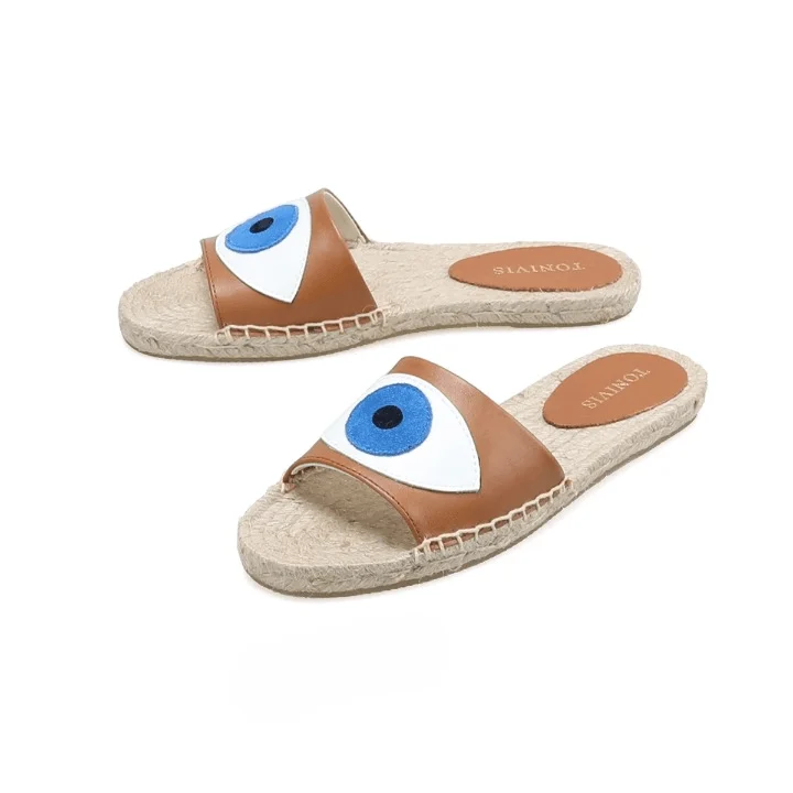 Prudence Blue Eye Espadrilles Slippers - Glova