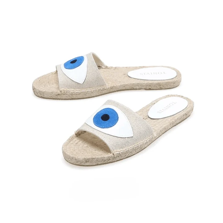 Prudence Blue Eye Espadrilles Slippers - Glova