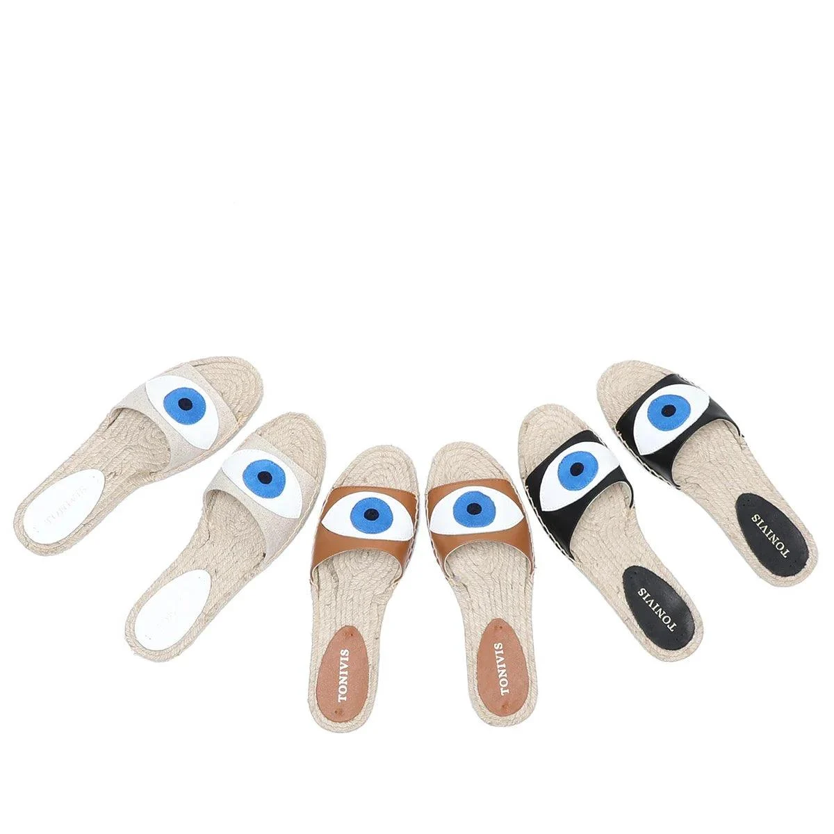 Prudence Blue Eye Espadrilles Slippers - Glova