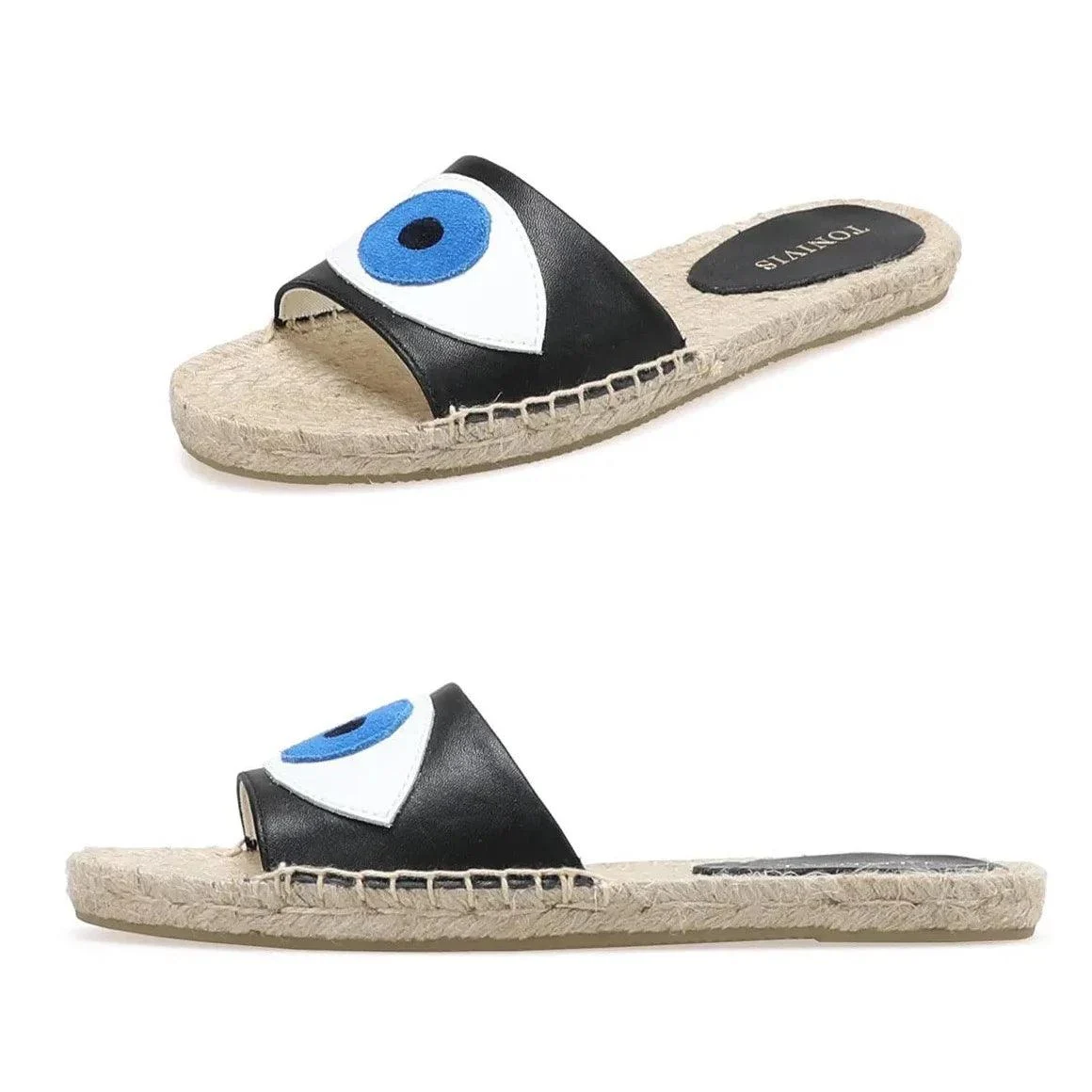 Prudence Blue Eye Espadrilles Slippers - Glova