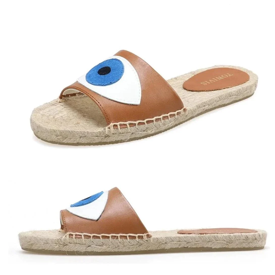 Prudence Blue Eye Espadrilles Slippers - Glova