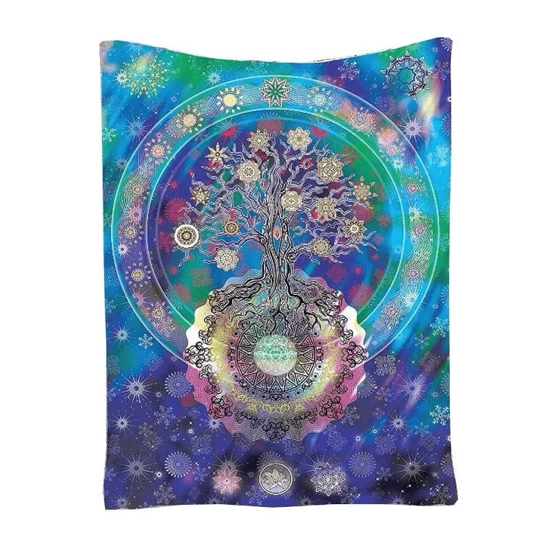 Psychedelic Tree Mandala Tapestry - Glova