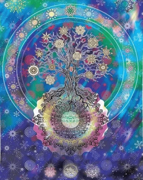 Psychedelic Tree Mandala Tapestry - Glova