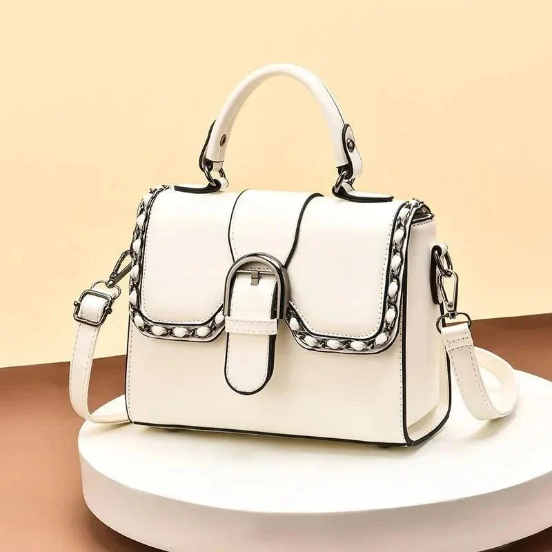 PU Leather Flap Metal Buckle Ladies Shoulder Bags - Glova