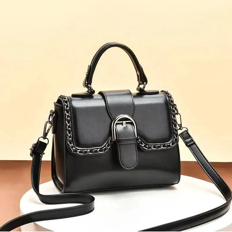 PU Leather Flap Metal Buckle Ladies Shoulder Bags - Glova