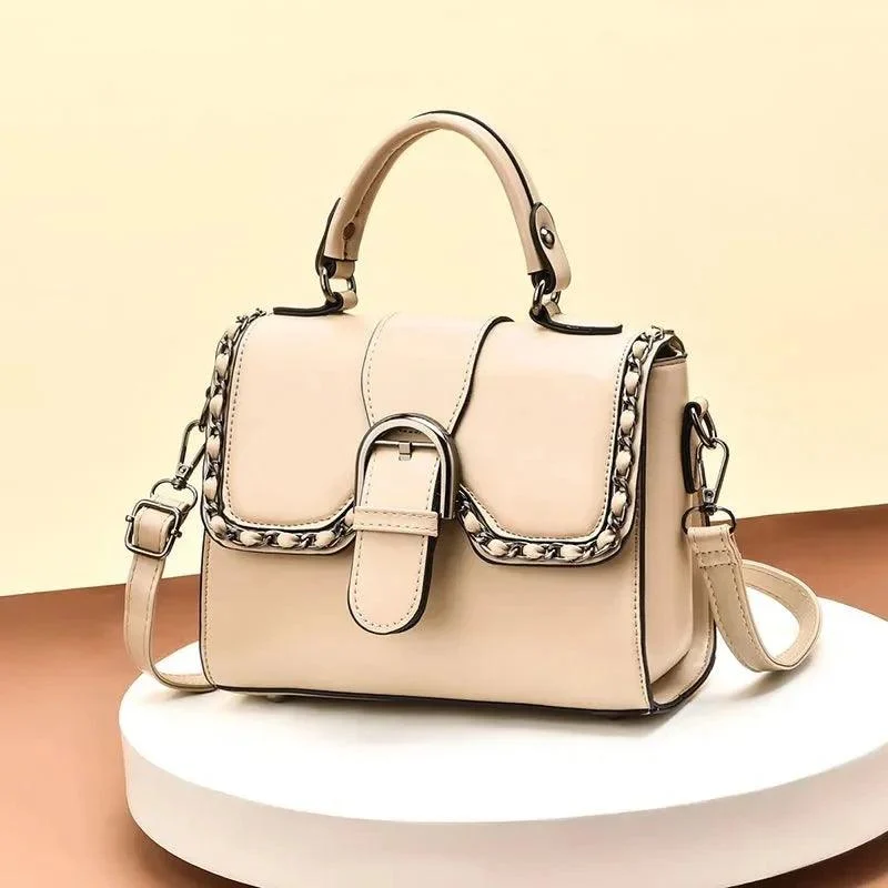 PU Leather Flap Metal Buckle Ladies Shoulder Bags - Glova