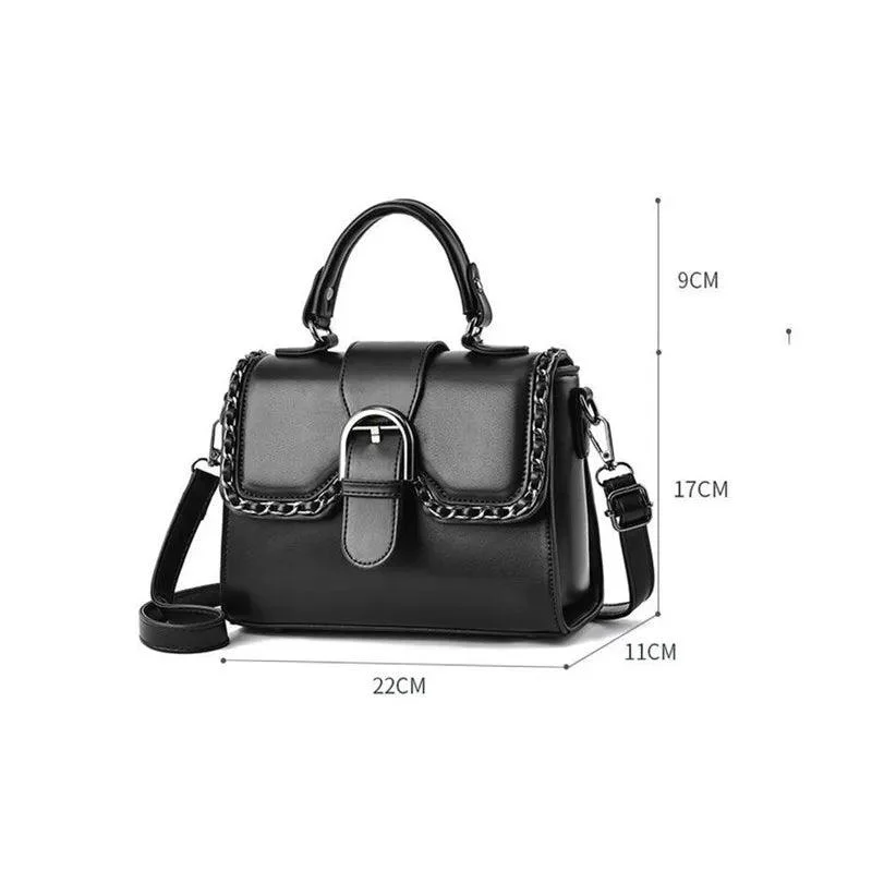 PU Leather Flap Metal Buckle Ladies Shoulder Bags - Glova