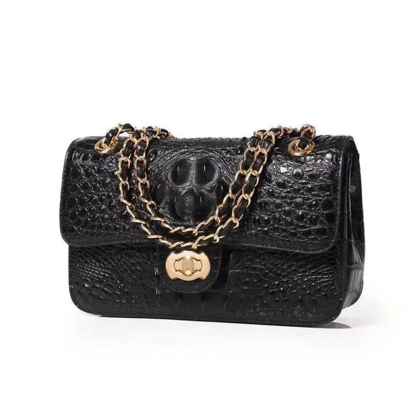 PU Leather Flap Pocket Crossbody Chain Handbags - Glova