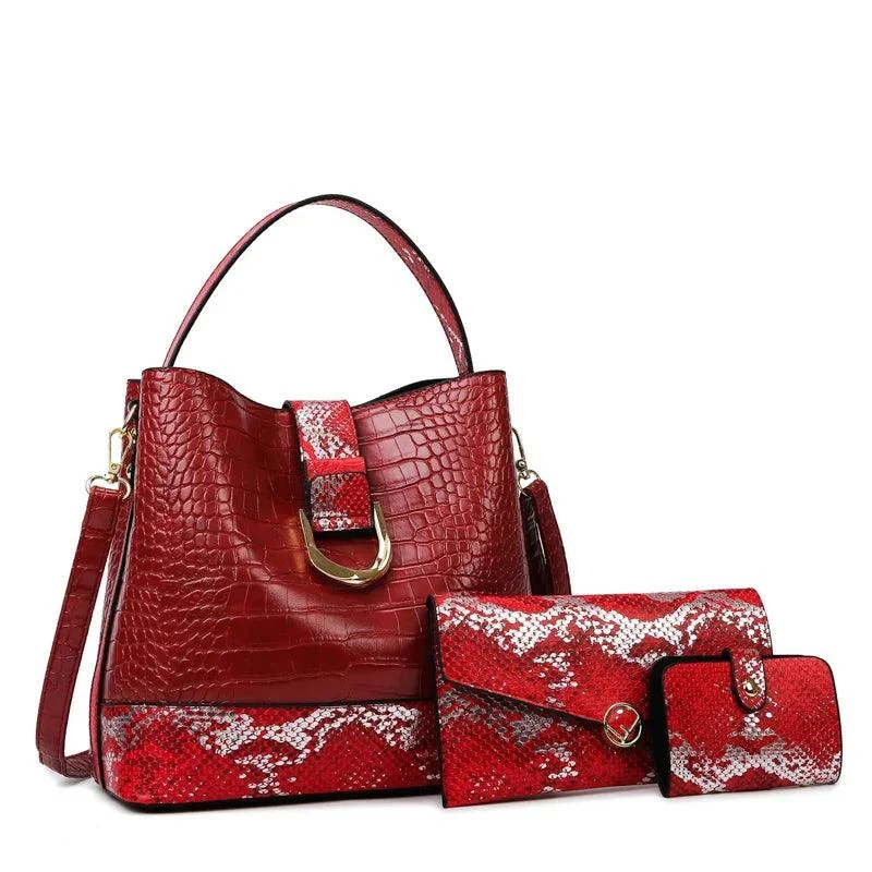 PU Leather Three-piece Set Crossbody Women's Bag - Glova