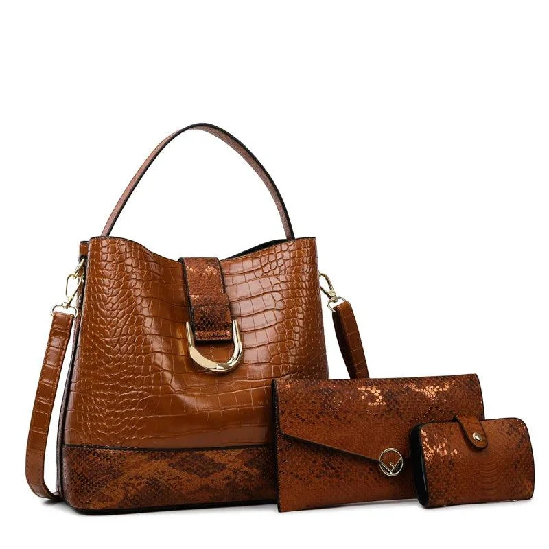 PU Leather Three-piece Set Crossbody Women's Bag - Glova