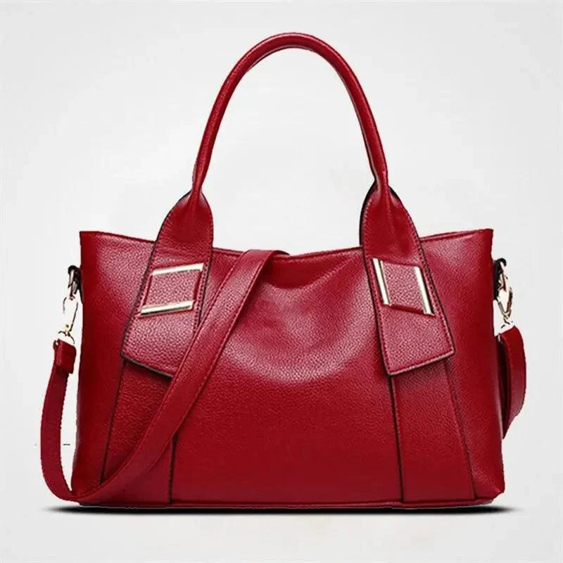 PU Leather Top Handle Solid Hand Bag - Glova