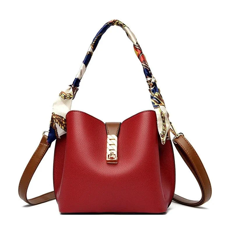 PU Leather Women Bucket Shoulder Bags - Glova