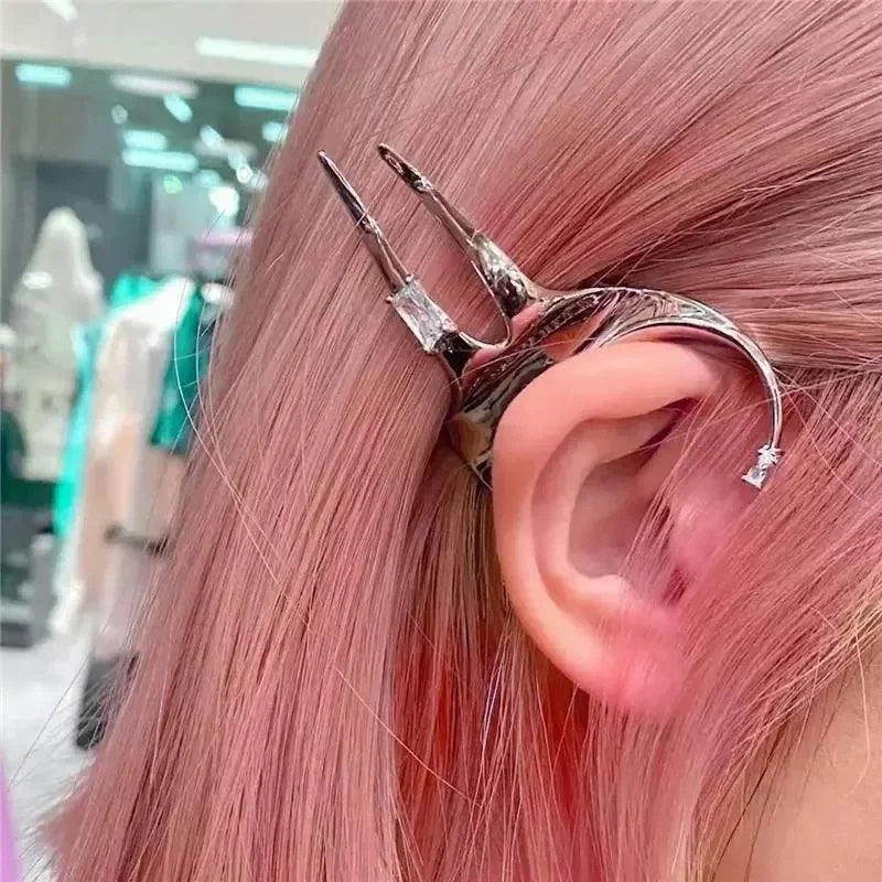 Punk Silver Fairy Hair Claw Ear Cuff - Glova