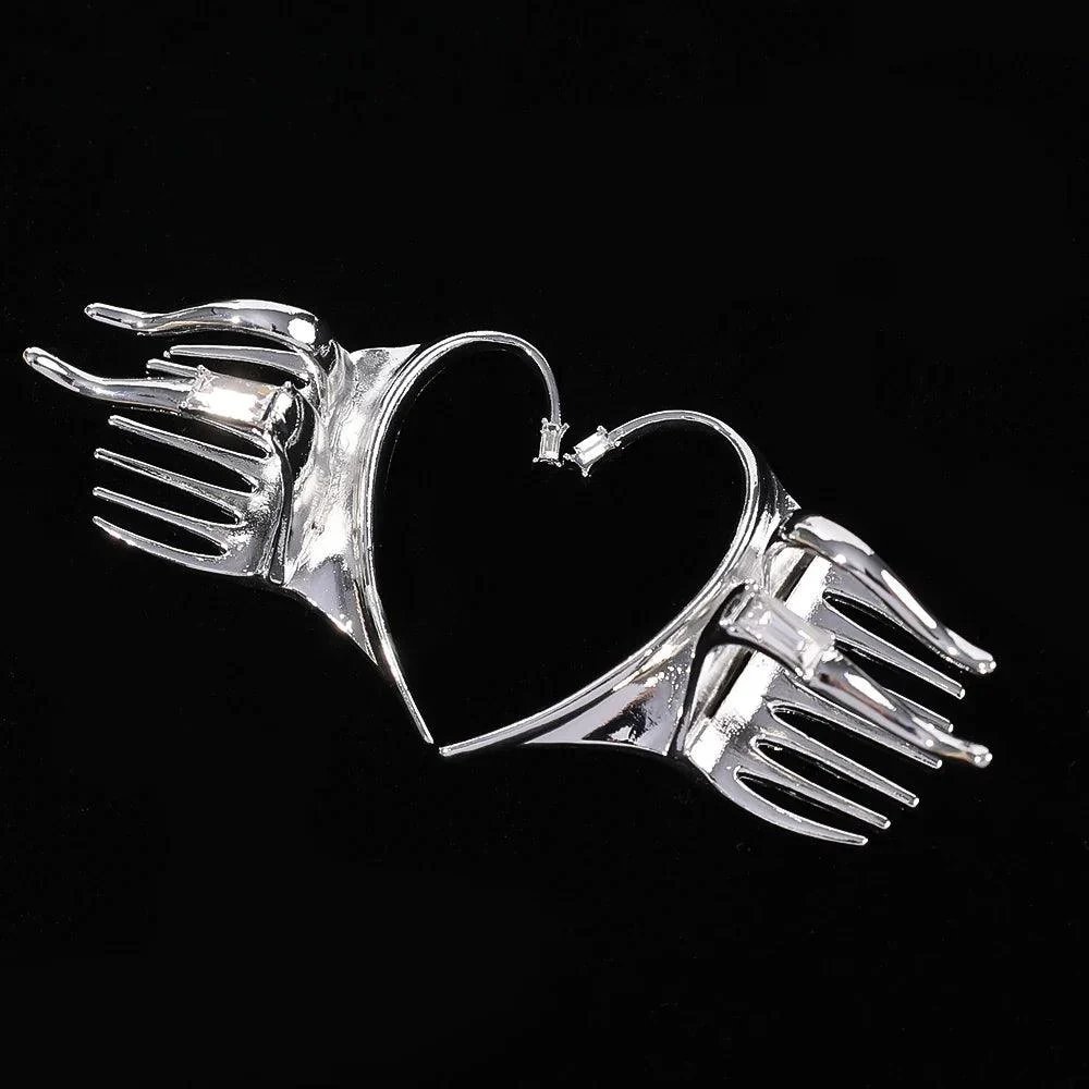 Punk Silver Fairy Hair Claw Ear Cuff - Glova