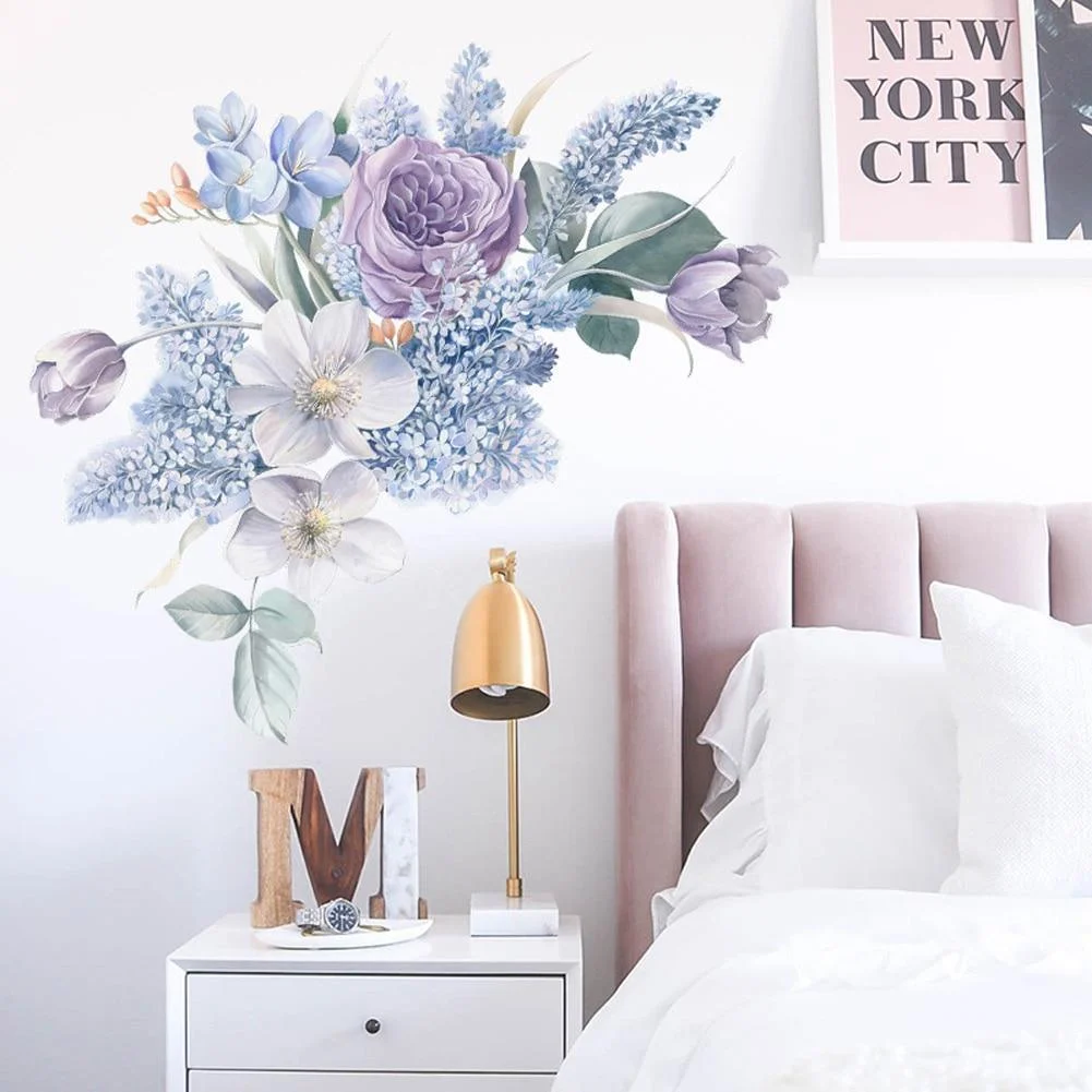 Purple Flowers Wall Sticker - Glova